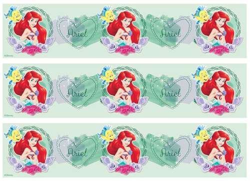 Ariel The Little Mermaid Edible Icing Cake Strips - Click Image to Close